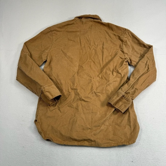 Robert Bruce Point Collar Button Down Shirt Mens Size M Tan Textured - Picture 2 of 10